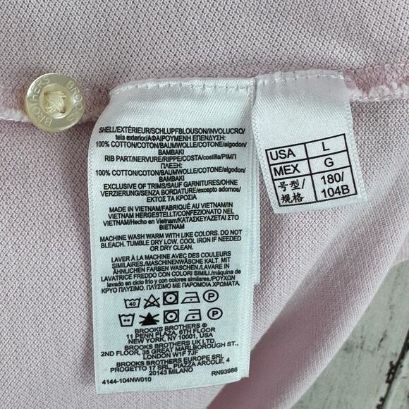 Brooks Brothers Pink Golden Fleece Slim Fit Performance Polo Shirt Size Large - Picture 10 of 16